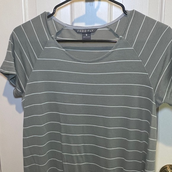 Free Fly sage and white striped women’s dress Size small - Picture 2 of 6